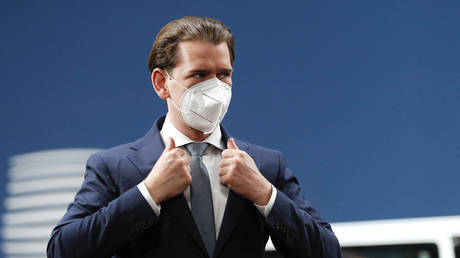 Austrian Chancellor Sebastian Kurz in Brussels, Belgium, June 2021. © Johanna Geron/AFP