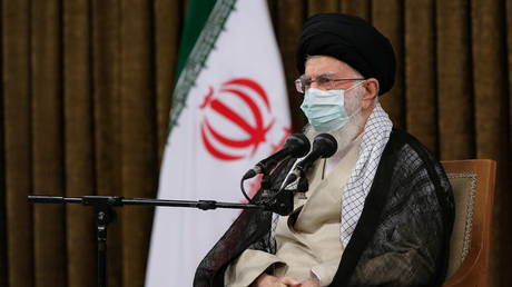 Iran's Supreme Leader Ayatollah Ali Khamenei attends a meeting with Iranian President Hassan Rouhani and his cabinet members, in Tehran, Iran July 28, 2021.
