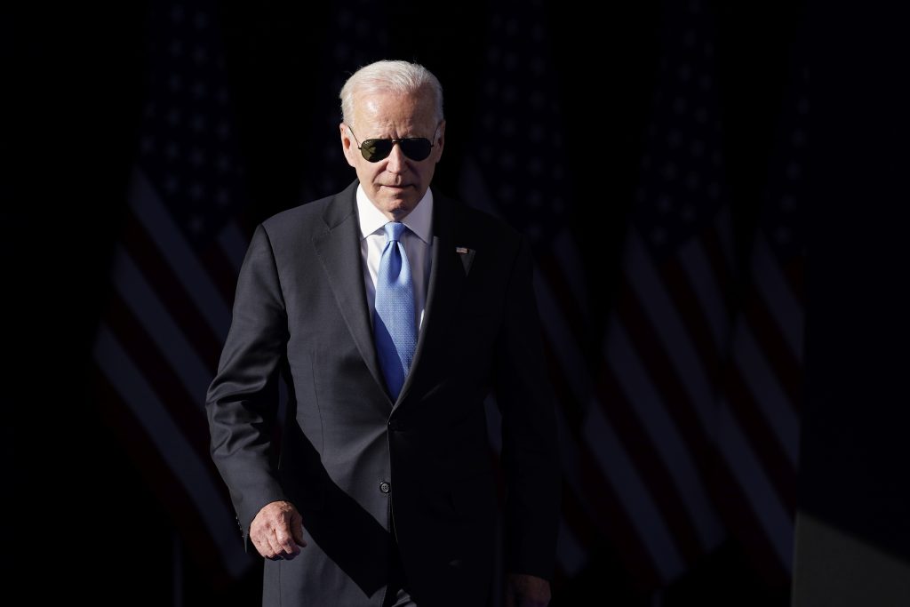 President Joe Biden arrives to speak at a news conference after meeting with Russian President Vladimir Putin, Wednesday, June 16, 2021, in Geneva, Switzerland. (AP Photo/Patrick Semansky)