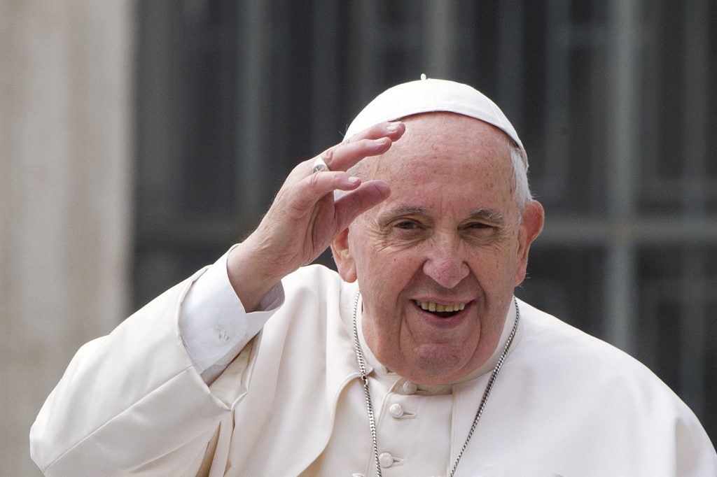 Pope Francis during his weekly general audience on the Popemobile at St. Peter's Square, in Vatican, on May 04, 2022. Editorial Use Only. Photo by Alessia Giuliani / Catholic Press Photo/Vatican Media/IPA/ABACAPRESS.COM
