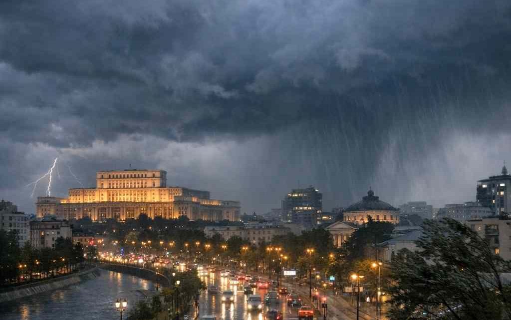 ANM: Ploi, instabilitate atmosferică și intensificări ale vântului în București până sâmbătă dimineață